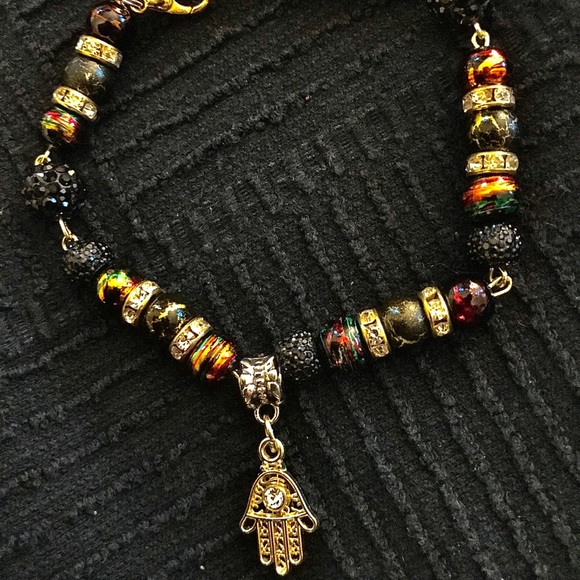 Hand of God!,Gold & Black!, Handmade!, Bracelet!! - Picture 3 of 3